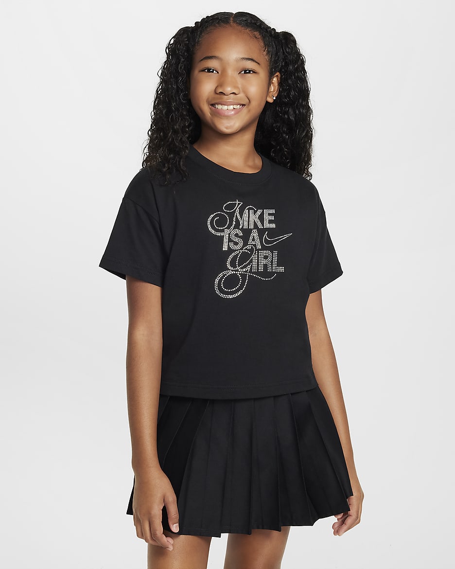 ★NIKE★Girls スウッシュコットンTシャツ（Black/Pink）2-7Y 71BXcwHlI0S._UY1000_.jpg